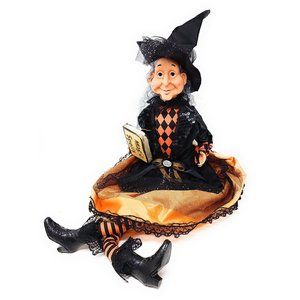 Halloween Elf Witch 24" Magic Spells Party Decor Wreath Center